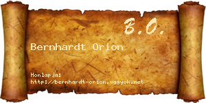 Bernhardt Orion névjegykártya